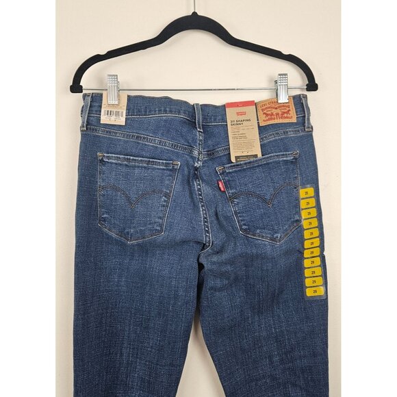 Levis Womens Blue Jeans Size 8 Medium 311 Skinny Shaping W29 L30 Distressed Deni - Picture 4 of 13